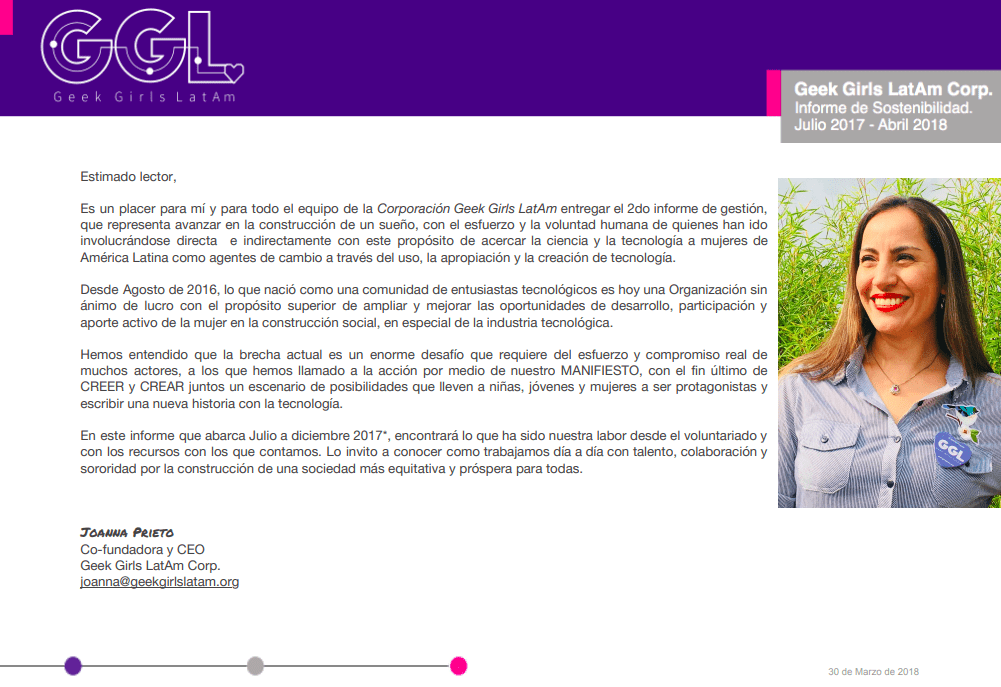 Sostenibilidad GGL 2017 – Joanna Prieto