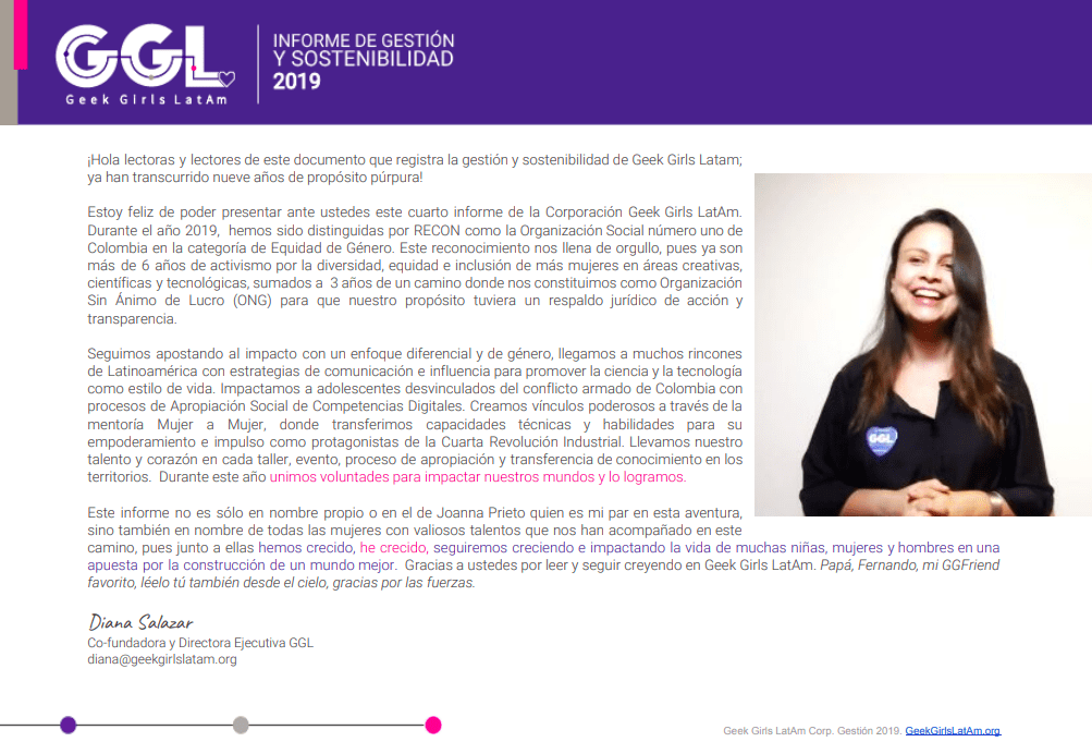 Diana Salazar Gestión Dirección Ejecutiva 2019